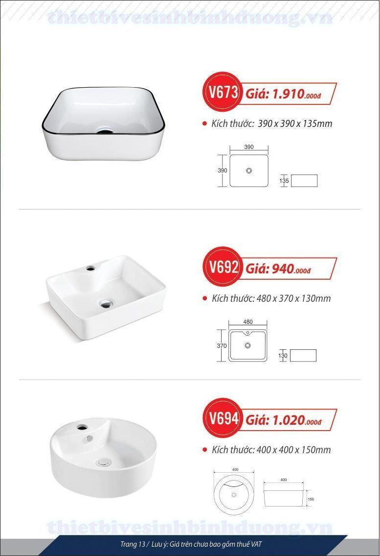 Lavabo cao cấp Vincy V692